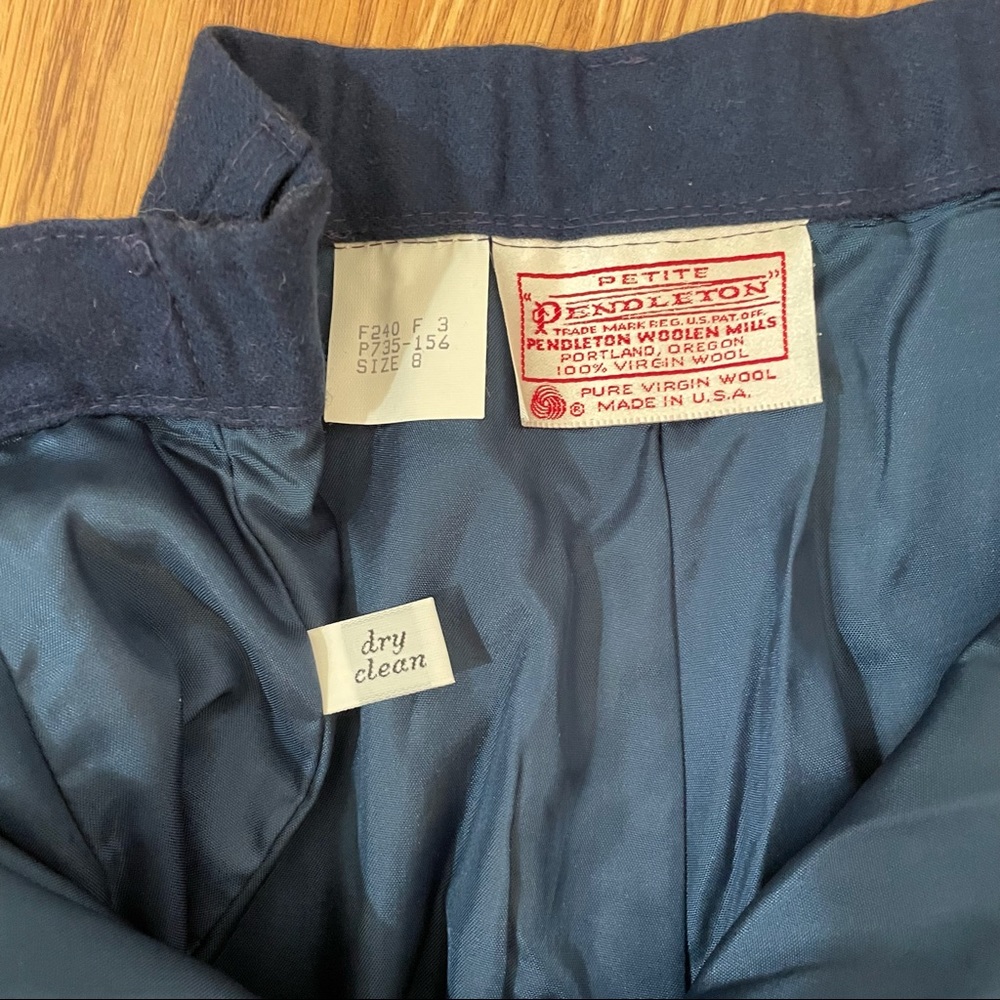 Vintage 70s Pendleton Pleated Blue Wool Trousers - Picture 7 of 7